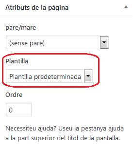 Plantilla de Pàgina (page template) en els atributs de pàgina